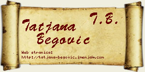 Tatjana Begović vizit kartica